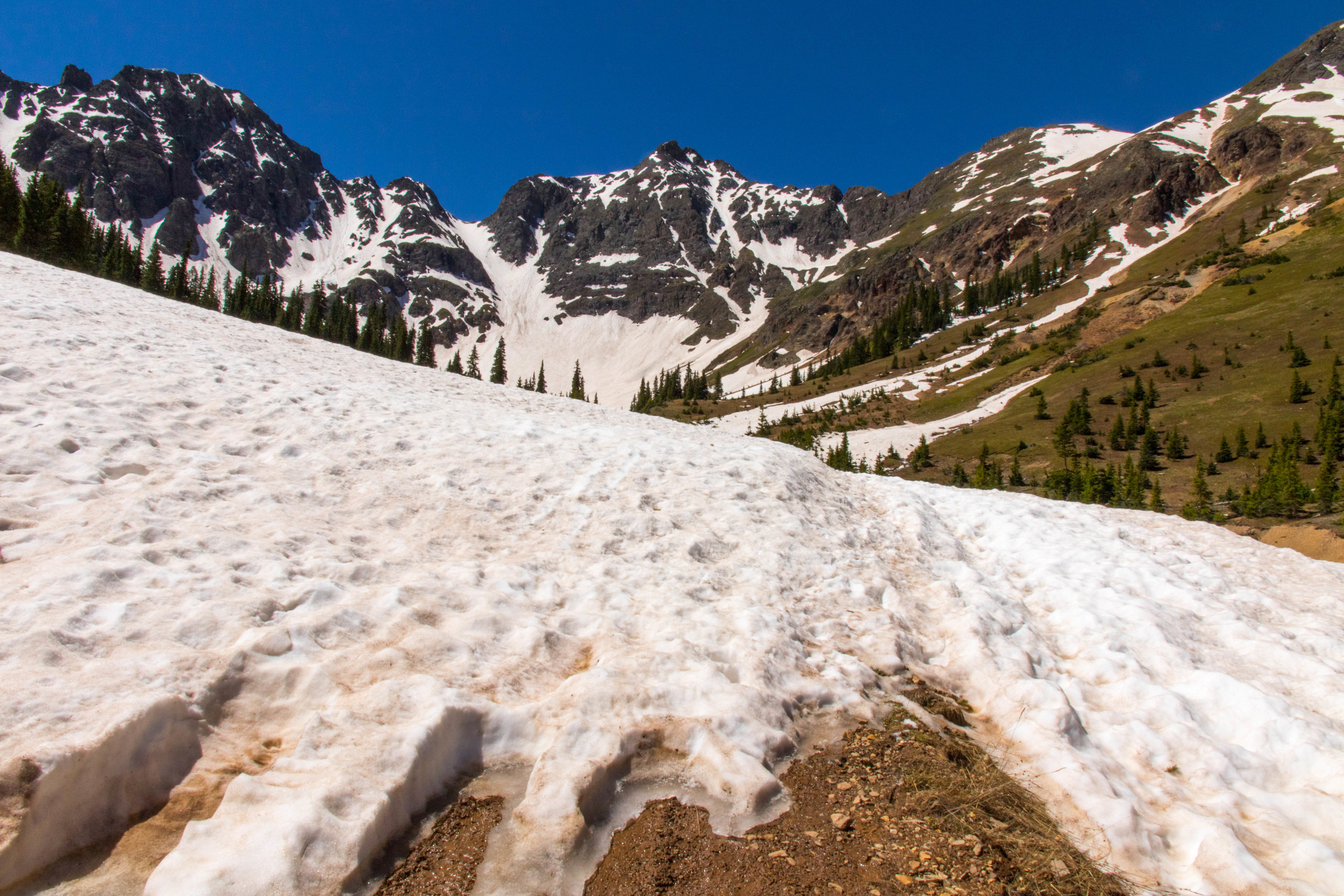 Snow crossing the road to Velocity Basin, Image #2097