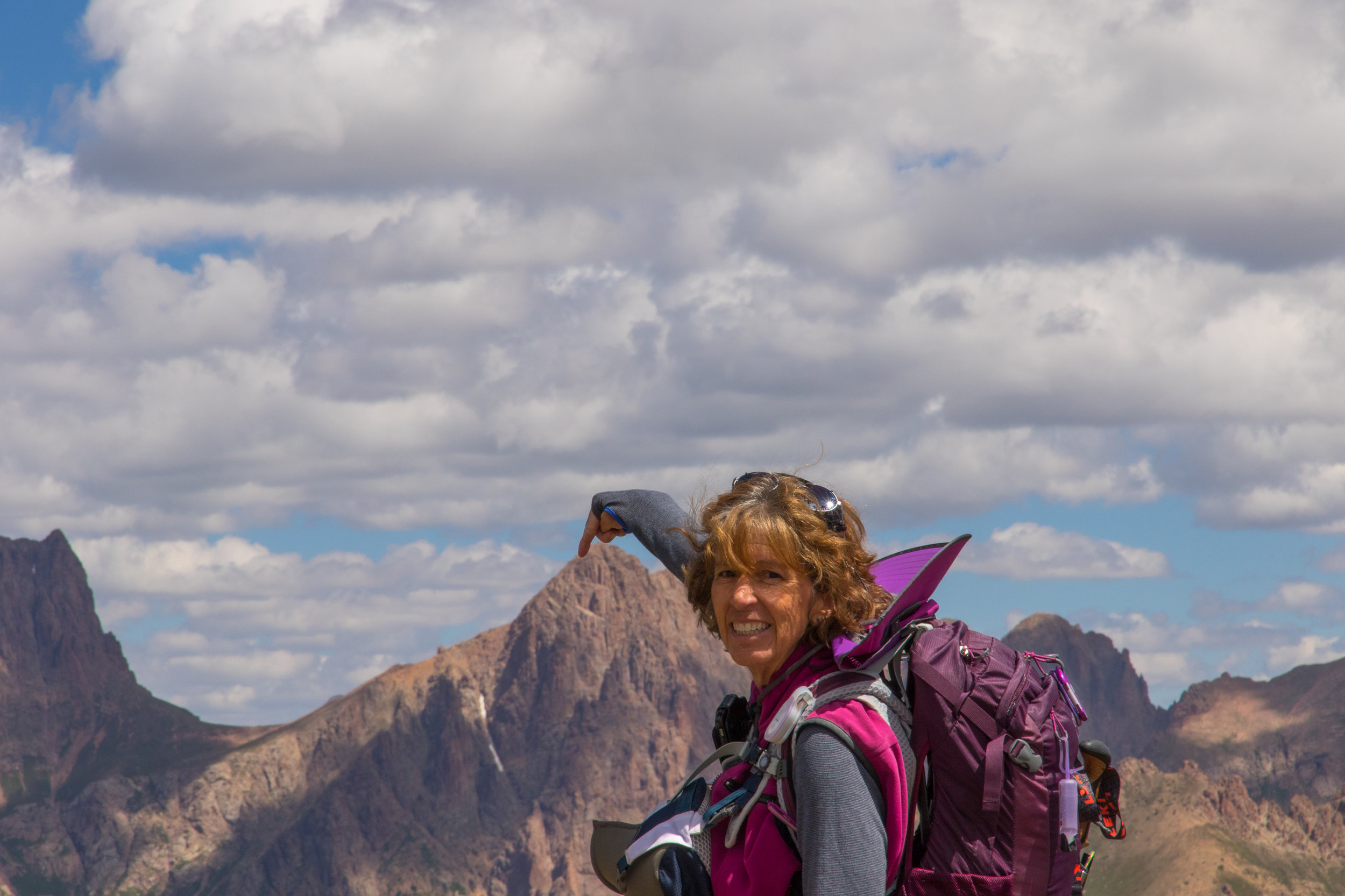 Julie Touches Pidgeon Peak (photo by Glenda Ehrig)