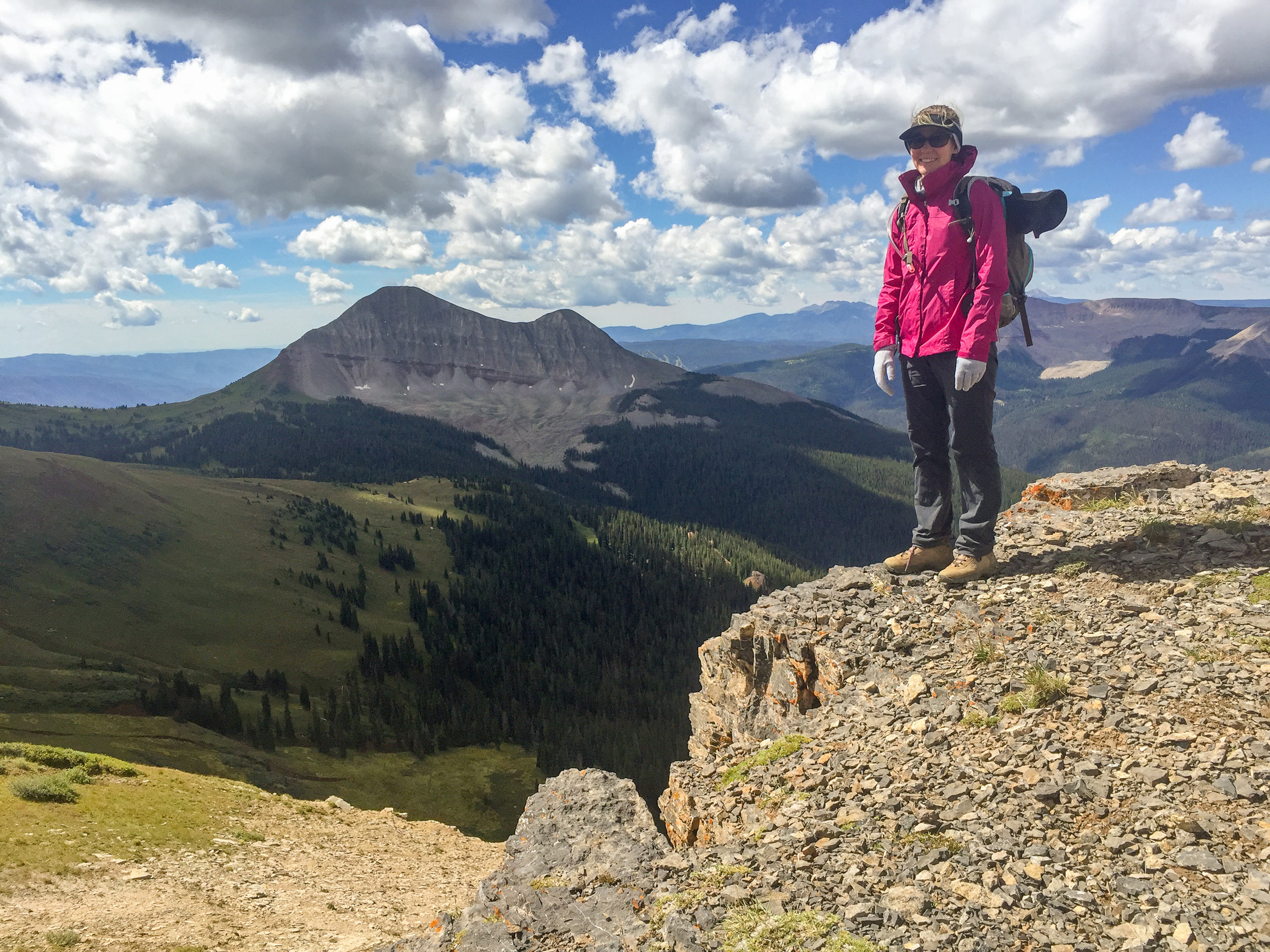 Jane Marie on Jura Knob with Engineer Mountain in the background