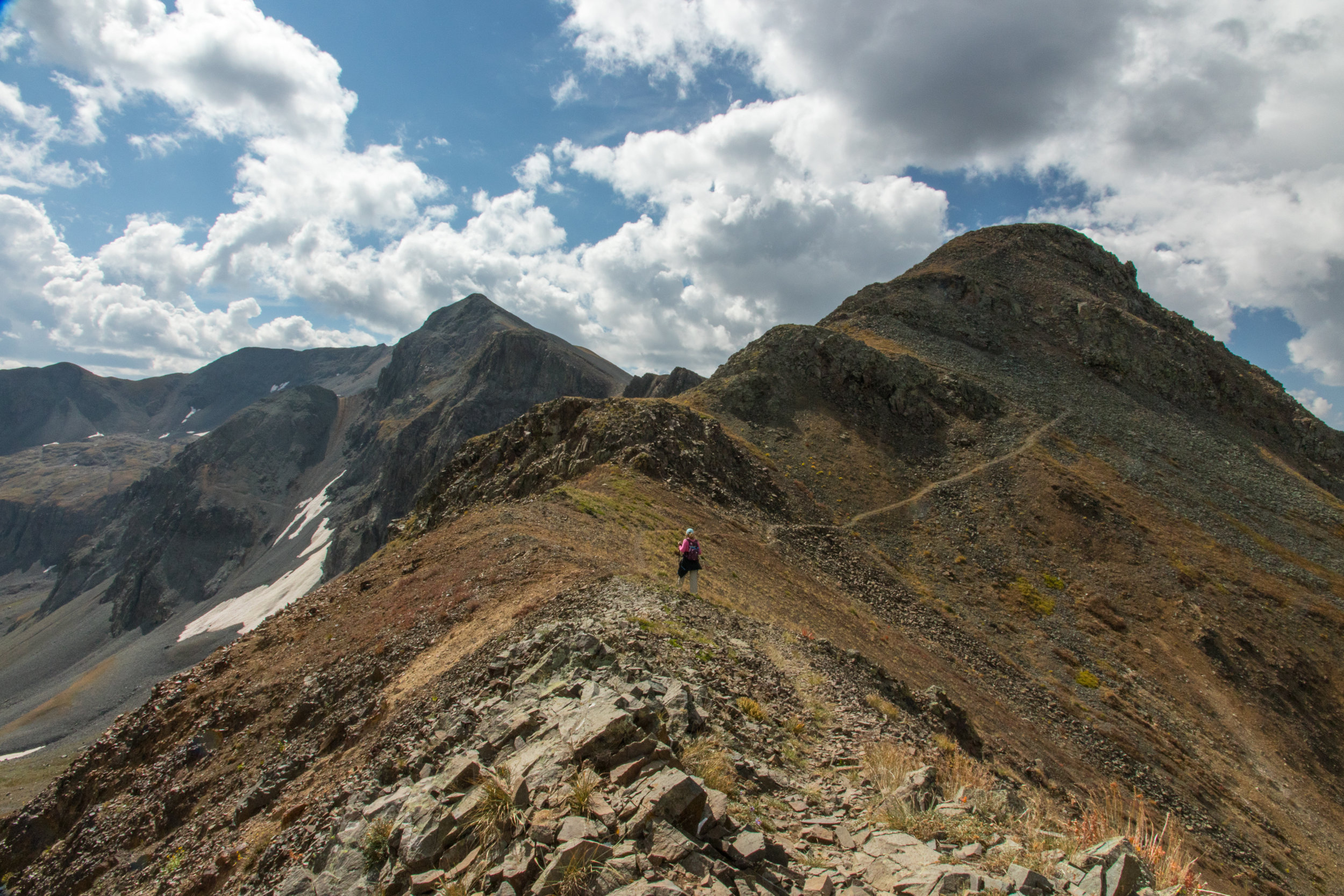 Lisa Vajda hiking across the ridge, Image # 7636