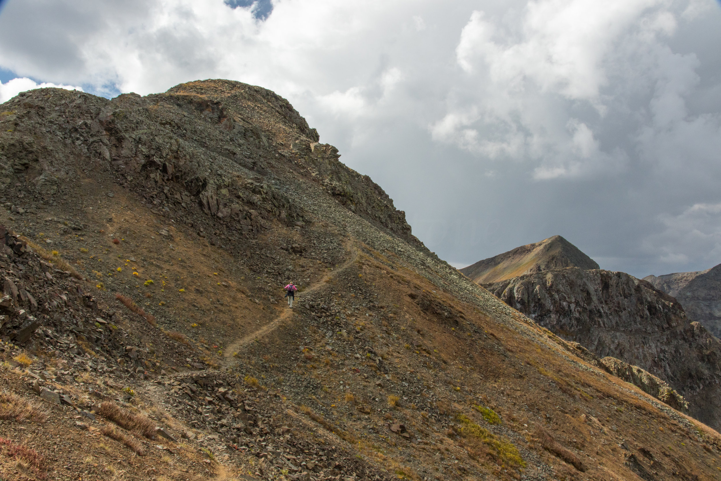 Lisa Vajda hiking across the ridge, Image # 7654