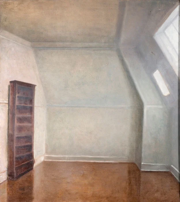  Uden titel (atelierværelse i G.A. Hagemanns Kollegium), 1998 92 x 81 cm Olie på lærred Tilhører Franz Bonde Fjederholt 