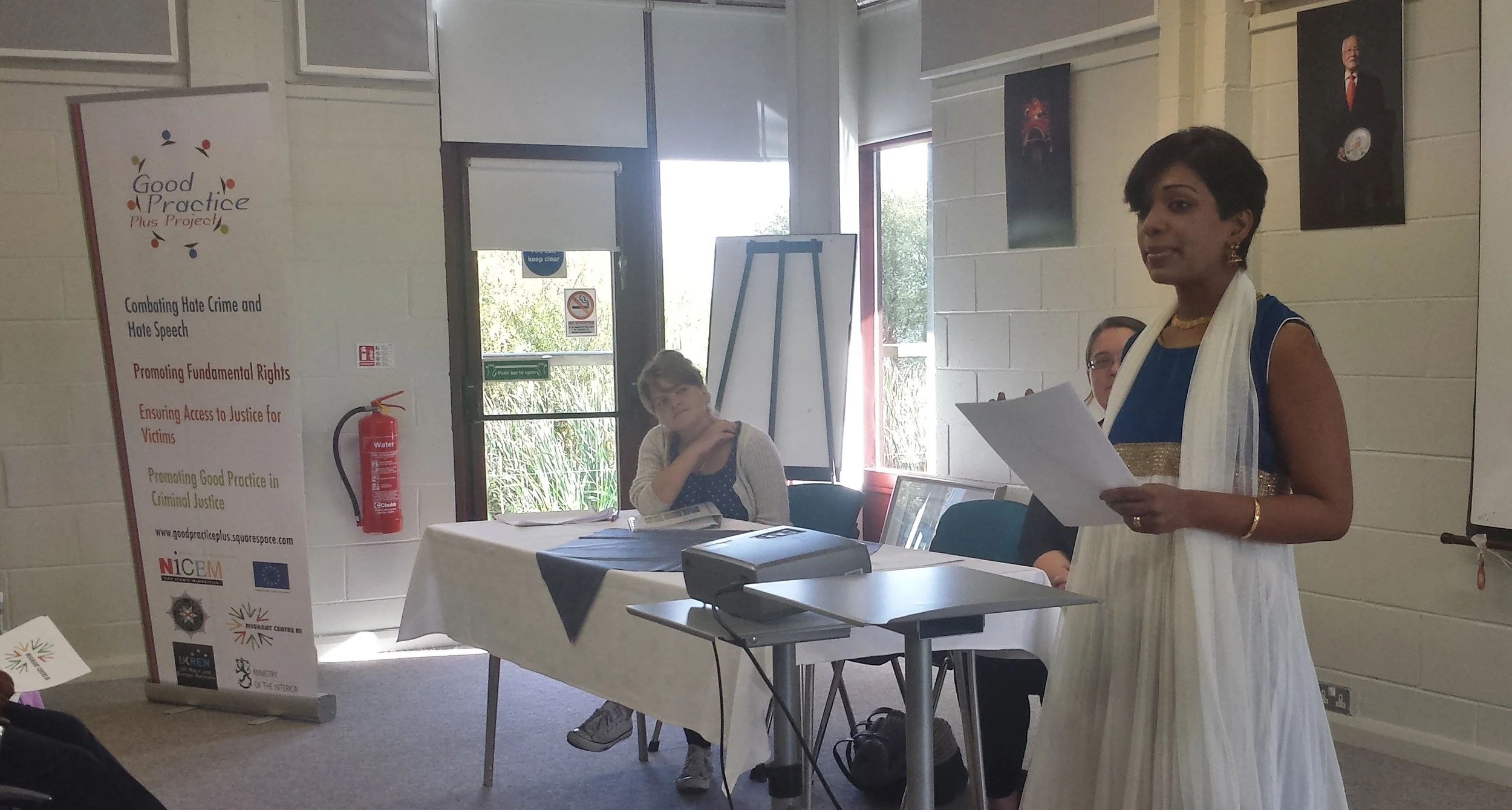 Sangeetha speaking at the launch of the Workshop Toolkit.