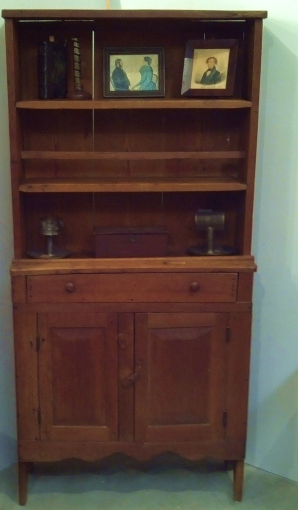 Early Diminutive Walnut Open Cupboard