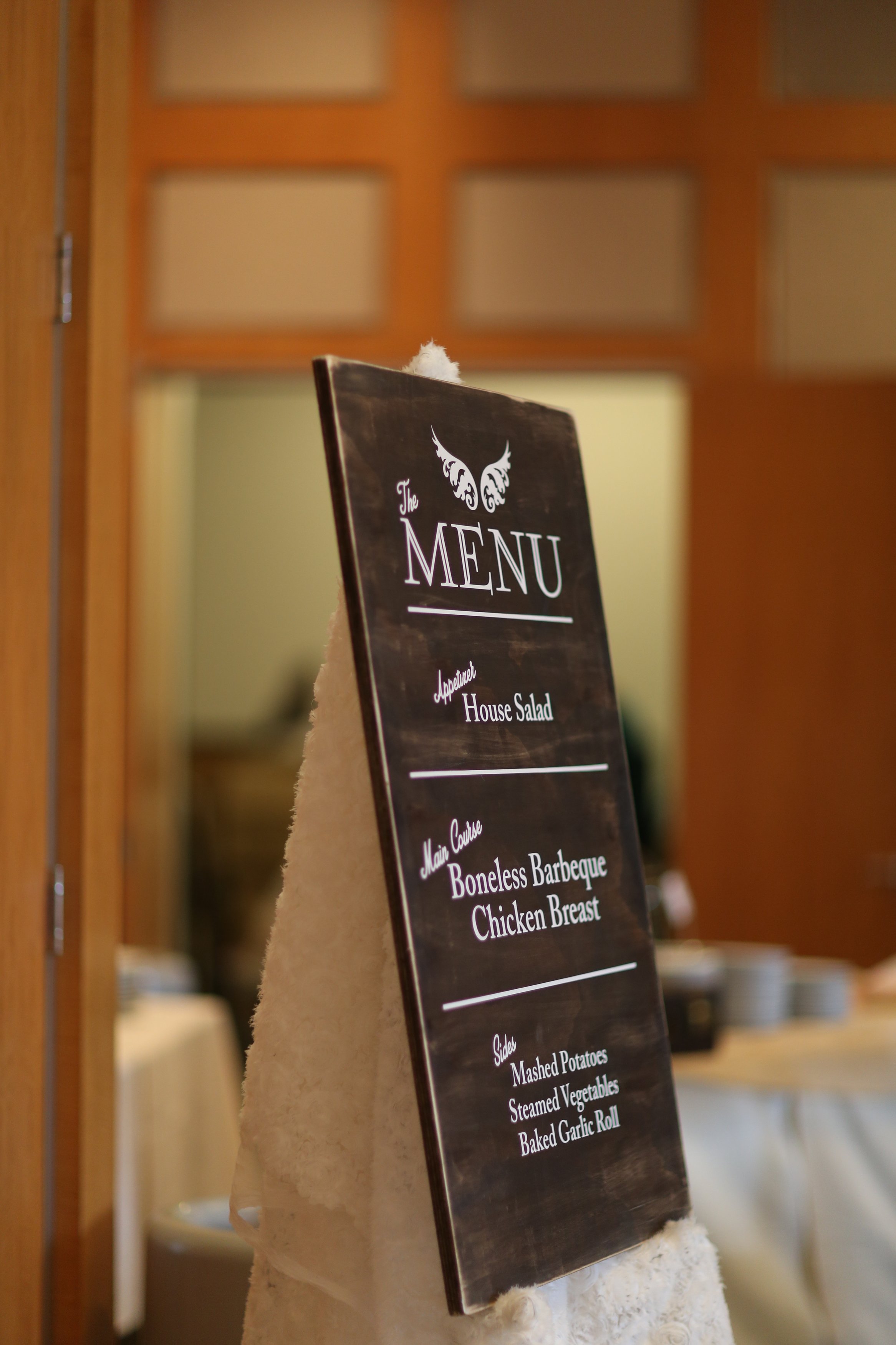 Hand crafted Menu sign also by my brother, Petra Pream