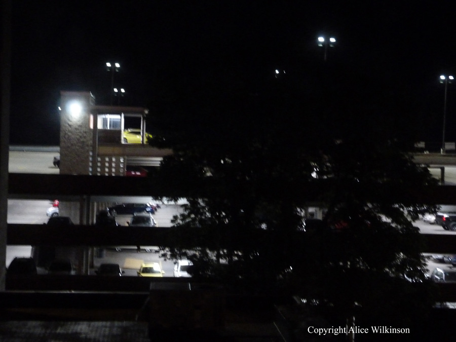  parking garage at night 