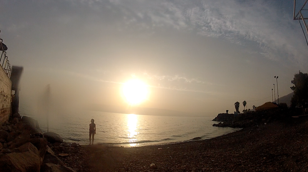 Sunrise at The Sea of Galilee (Lake Kineret), where Jesus walked on water.
