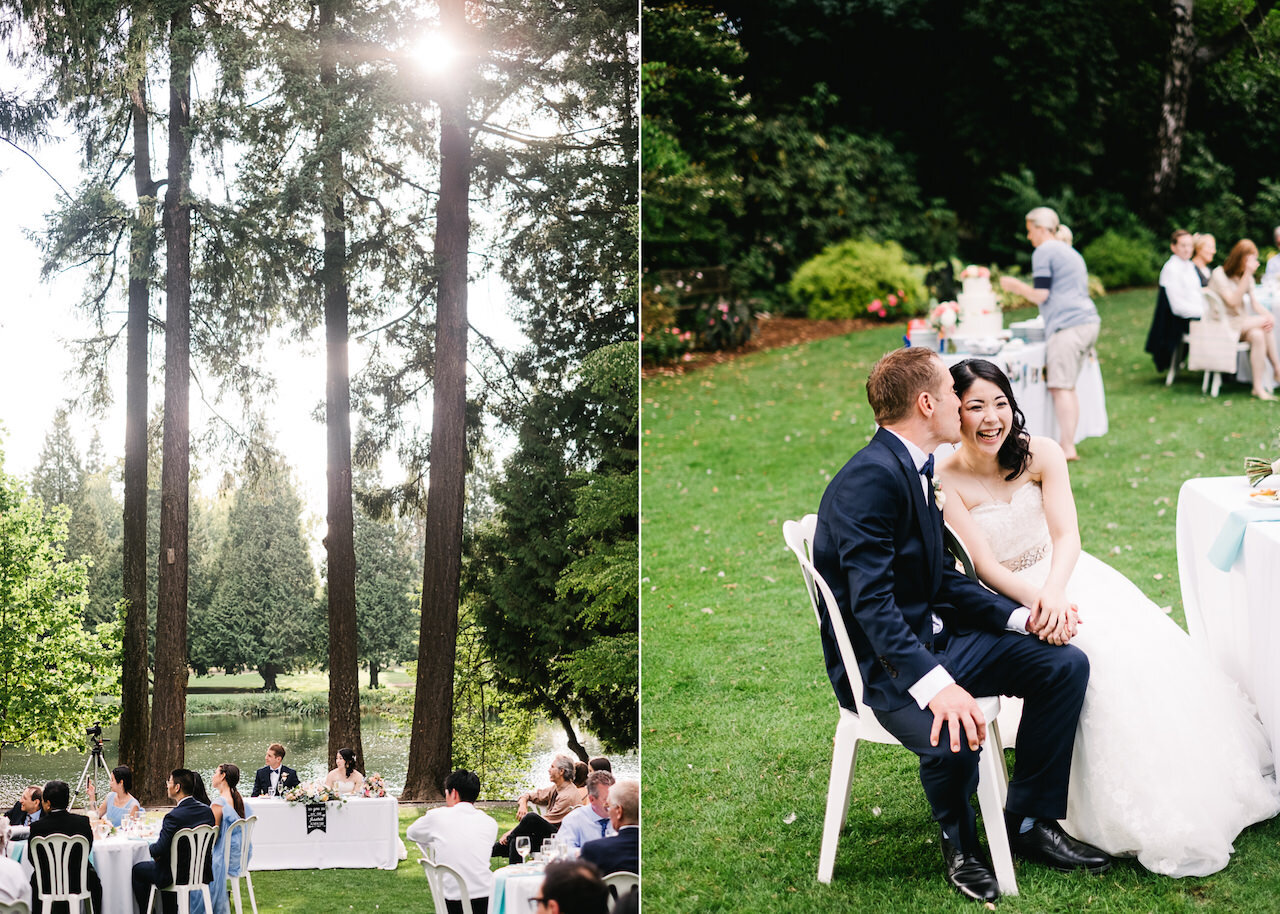  Tall trees at crystal springs rhododendron garden  in front of bride and groom table 