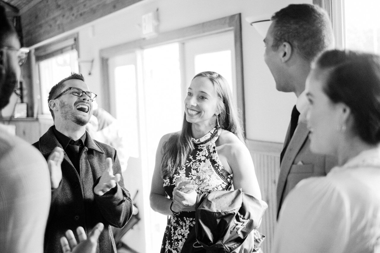  Candid moment of guests laughing together 