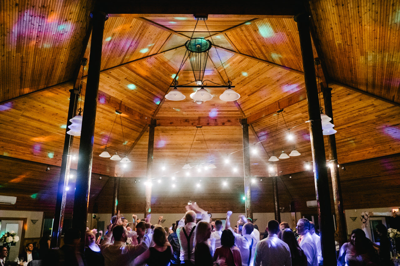  Wedding dancing in wooden pavilion at cascade locks marine park 