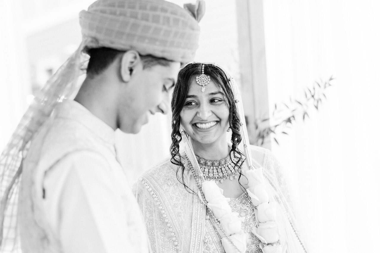  Beautiful smiling indian bride during wedding ceremony 