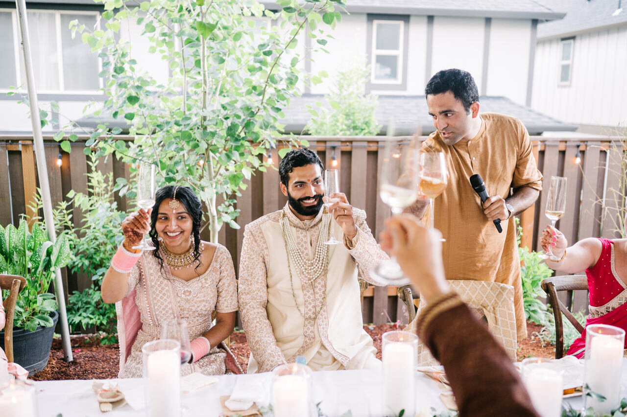  Brother toasts indian bride in candid moment 