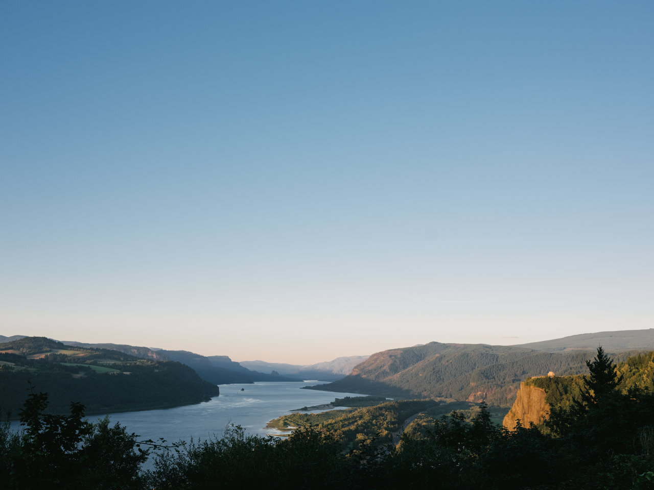  Sunset photo of menucha retreat center viewpoint of Columbia gorge river 