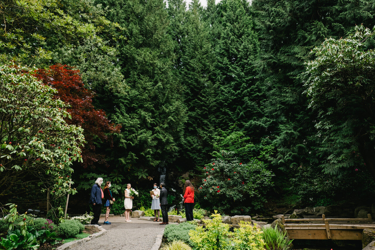  Wedding elopement at Jane Martin site at Crystal Springs Rhododendron garden 