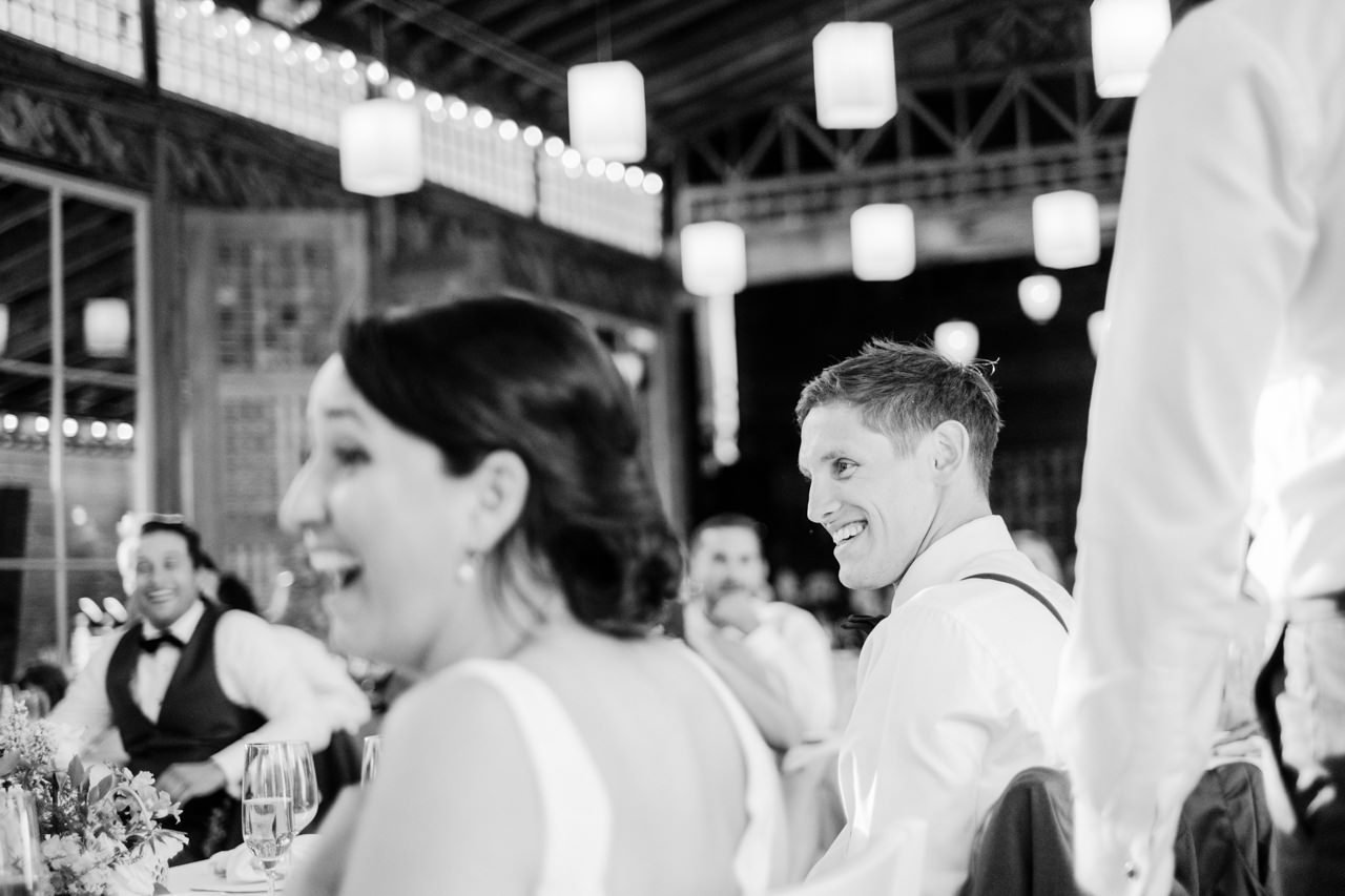  Surprise looks from couple during wedding toasts 