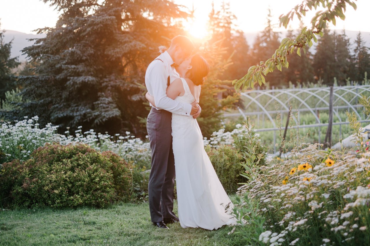  Evening portrait at mt hood organic farms in low sunlight and wildflowers 