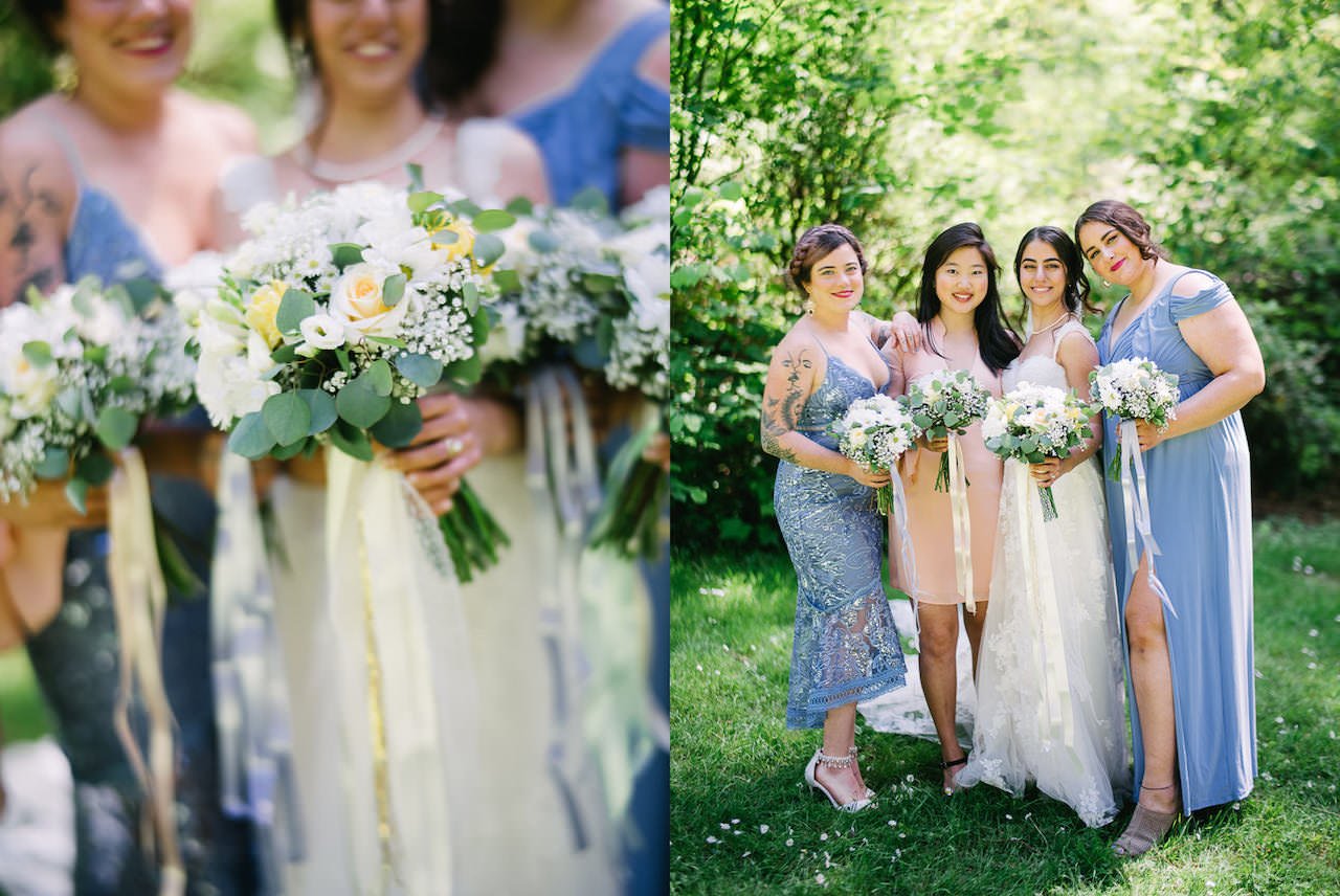  Bridesmaids in light blue and pink portrait 