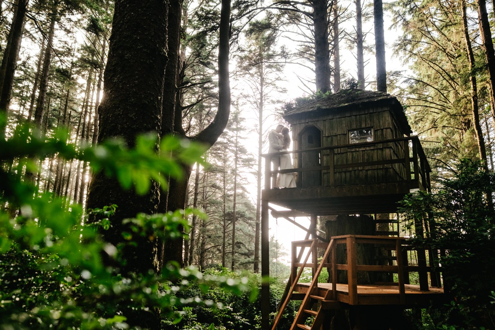 cape meares oregon coast forest wedding