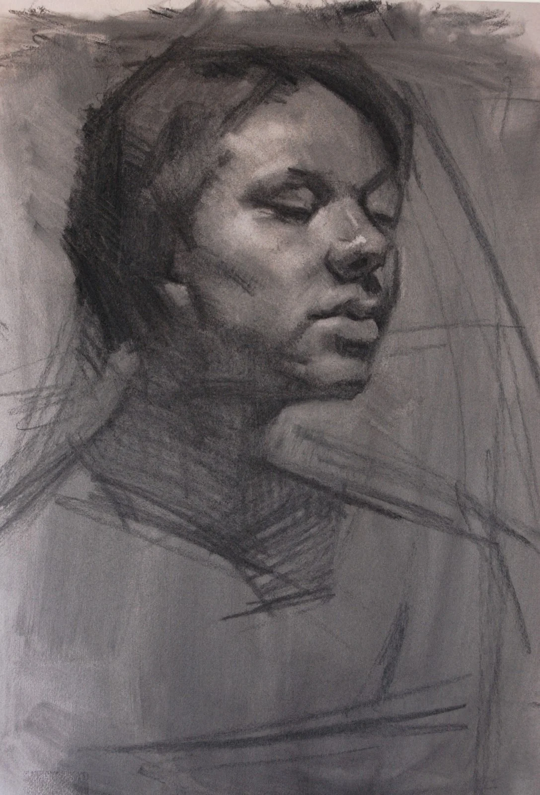 2-hr sketch 30x20, charcoal on paper, 2009, collection of the artist