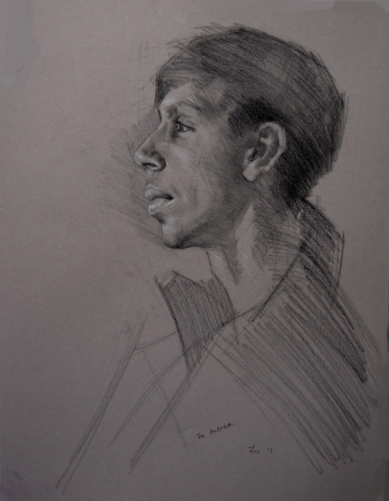 Andrea, 30x20, charcoal on paper, 2010, collection of the artist