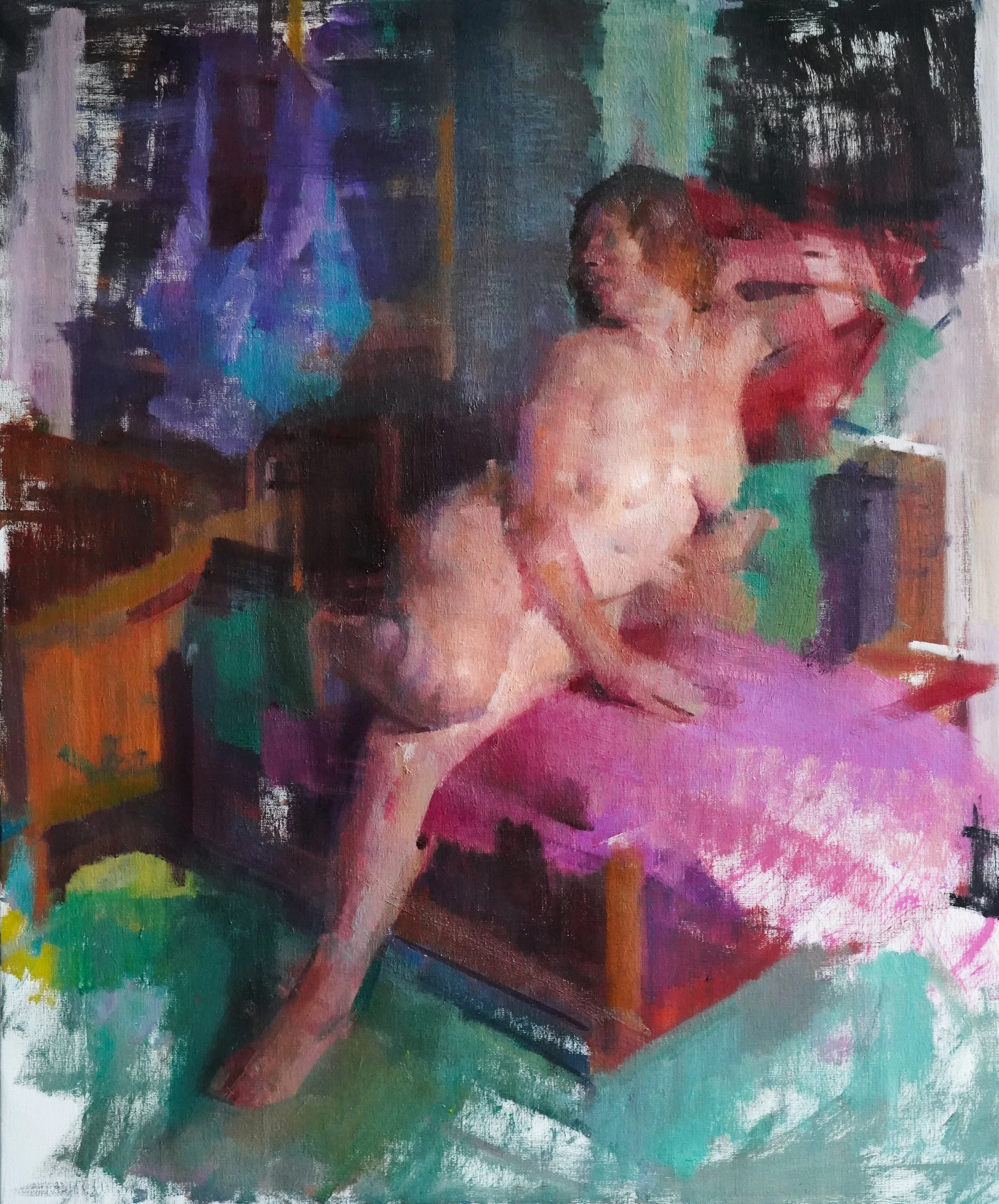 Seated Female Nude, 36x30, Oil on Canvas, 2024