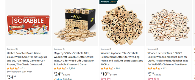 Magicfly Wooden Scrabble Tiles 500Pcs A-Z alphabet