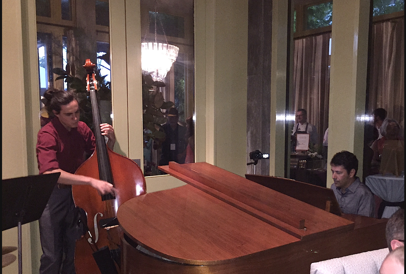 Carlos Henrique Pereira Trio performing at the Healdsburg Hotel Lobby on August 20th, 2016. Carlos on piano, Tyler Harlow on acoustic bass and Dylan Habegger on drums.