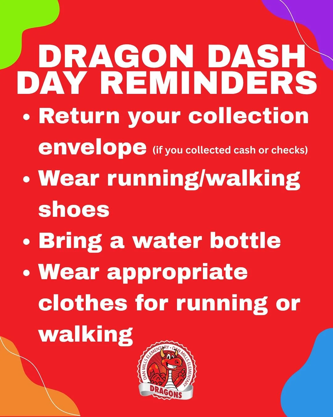 Dragon Dash is TOMORROW! Here are a few reminders, but we will continue to accept donations until November 5th. We still need parent volunteers! There are a lot of slots open for K &amp; 1st!

So many thanks to our silver sponsors!

@patinaandco
@ell