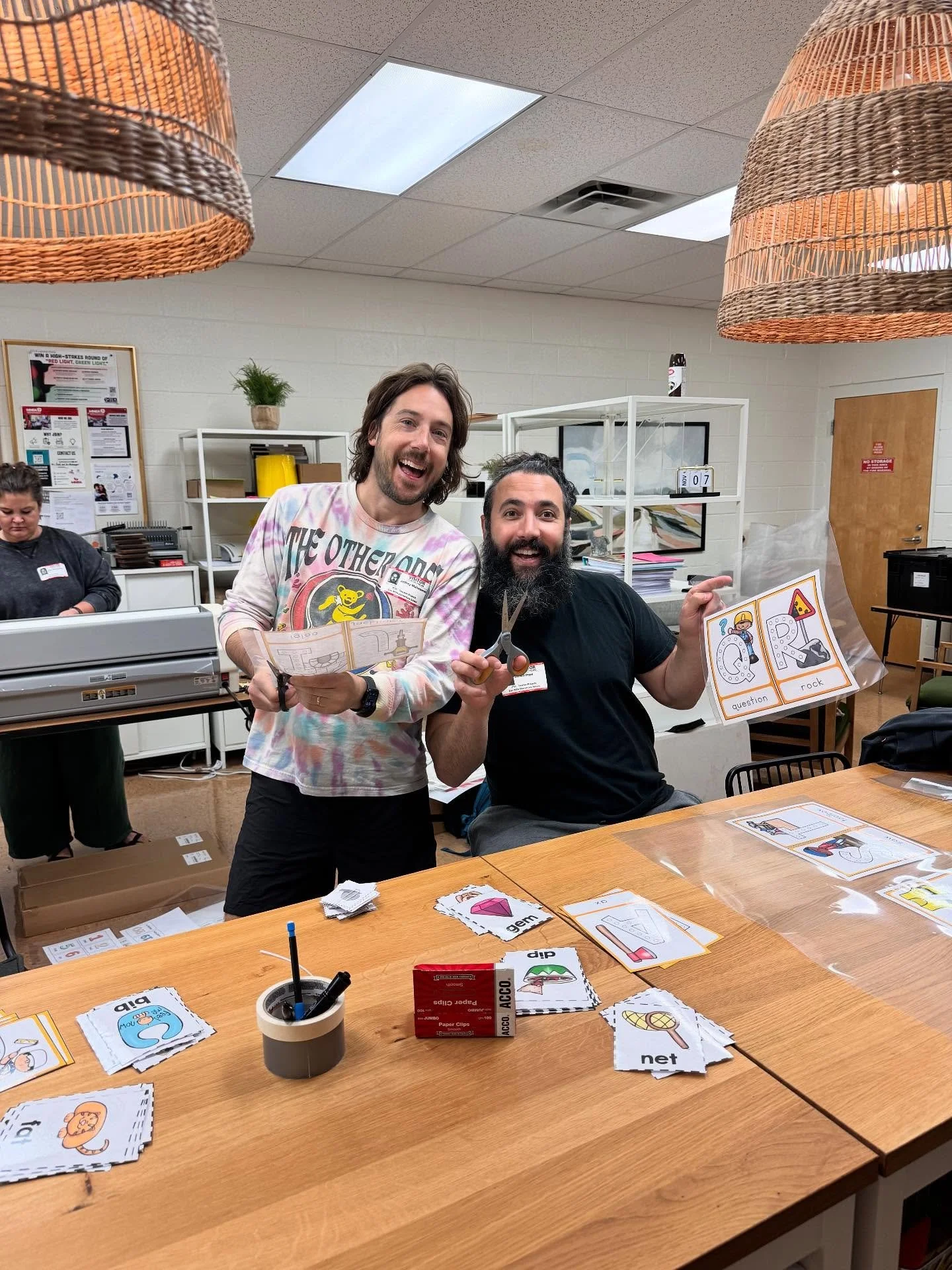 Dads doing things! Reminder that Lend-a-Hand is every Friday at 8am 😌 Bring your ID to check in at the front desk. What do we do, you ask? We laminate, we copy, we cut things, and today we moved a broken picnic table! Whew! Come on out any Friday yo