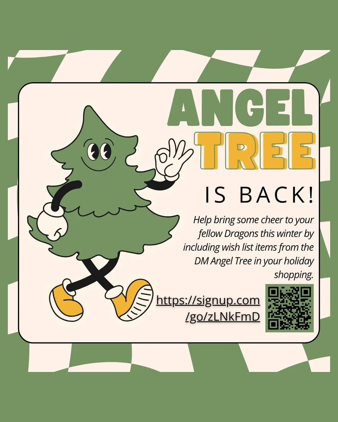 It&rsquo;s back, Dragons! 🐉 The Dan Mills Angel Tree is here for another season of giving. Help make a fellow Dragon&rsquo;s winter a little brighter. 💚 Sign up and find all the details at the link in our bio!

🎁 Gifts due December 15!