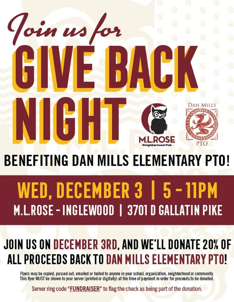 We hope everyone is having a fabulous Thanksgiving break! Mark your calendars for next week in December 3 - we have a spirit night at @m.l.rose in Inglewood! You have to show this flyer (digital or printed) for them to apply the donation. See you the