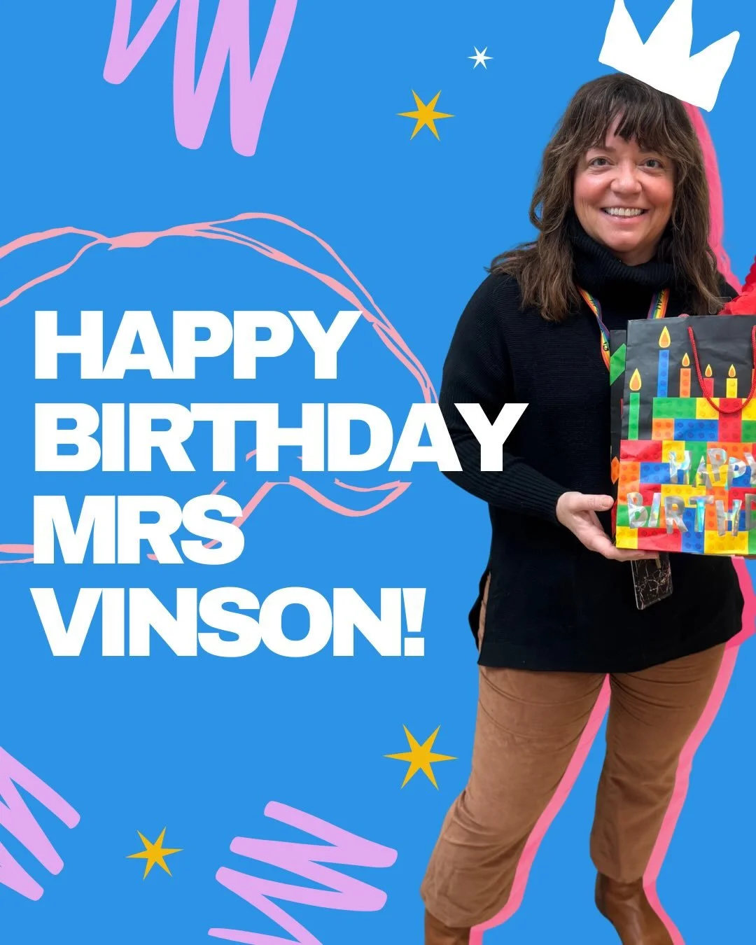 Happy early birthday to Mrs. Vinson! Her birthday is over winter break, so make sure to wish her a happy one before the end of the week. We are so grateful for her dedication and enthusiasm for our kids! ✨✨✨