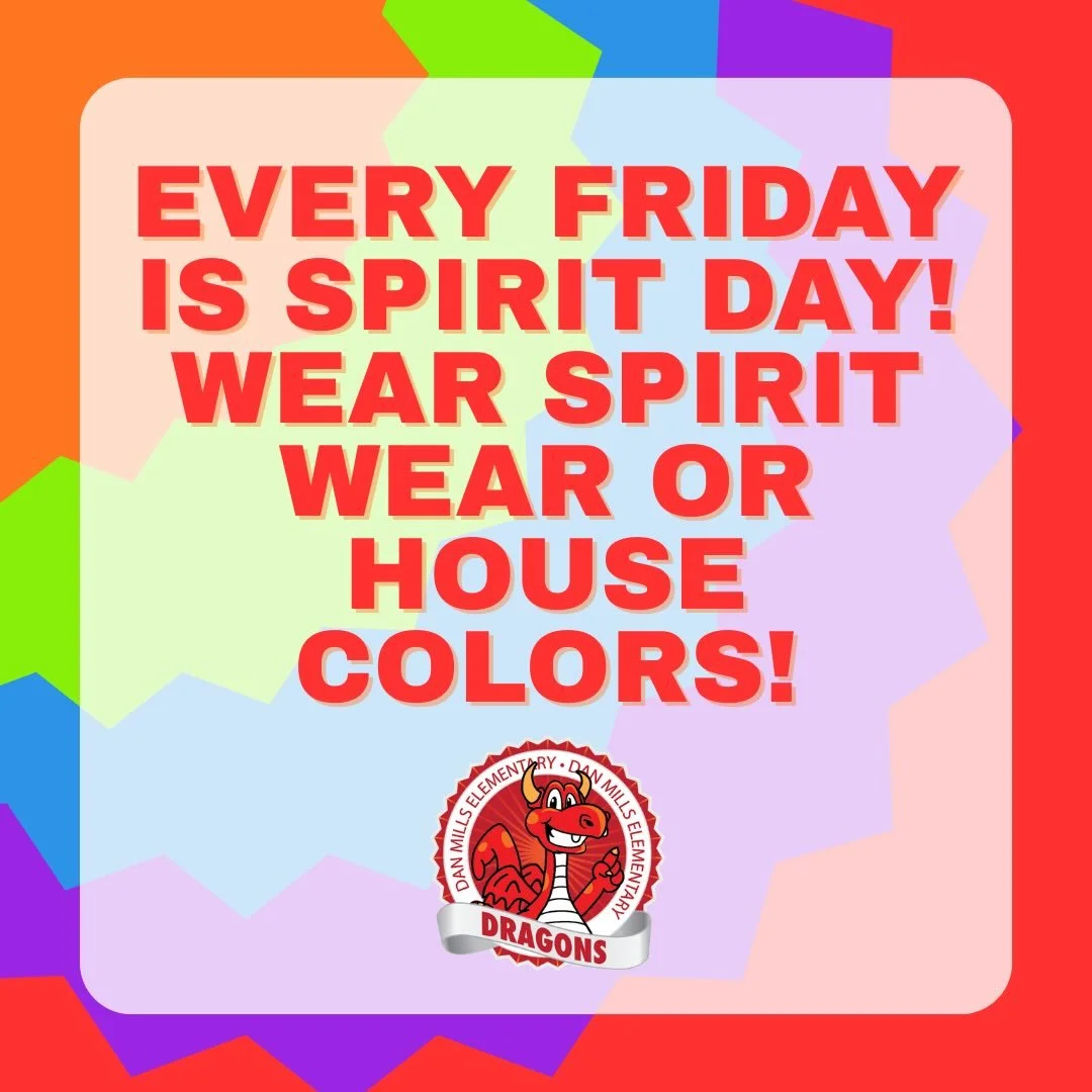 Extra extra! 🗞️ Swipe through for a few reminders! Skywing kiddos have a house event this Friday, but everyone should wear their gear - every Friday is spirit day at Dan Mills! ❤️💙💜🧡💚