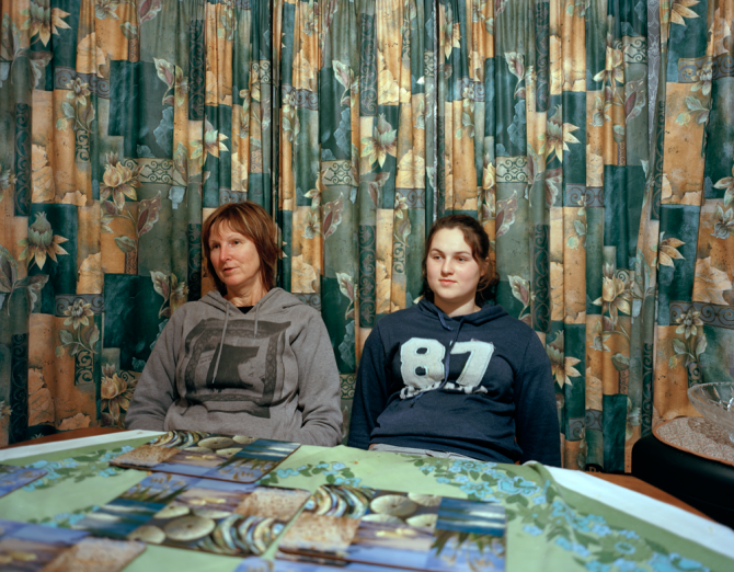 Mum and Kelly at the Table