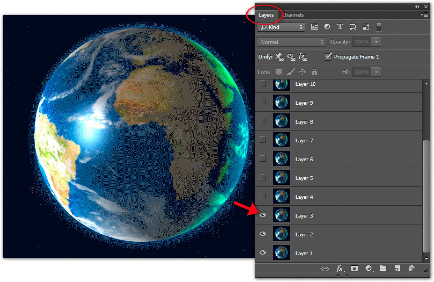 Image 1 — the Layers panel