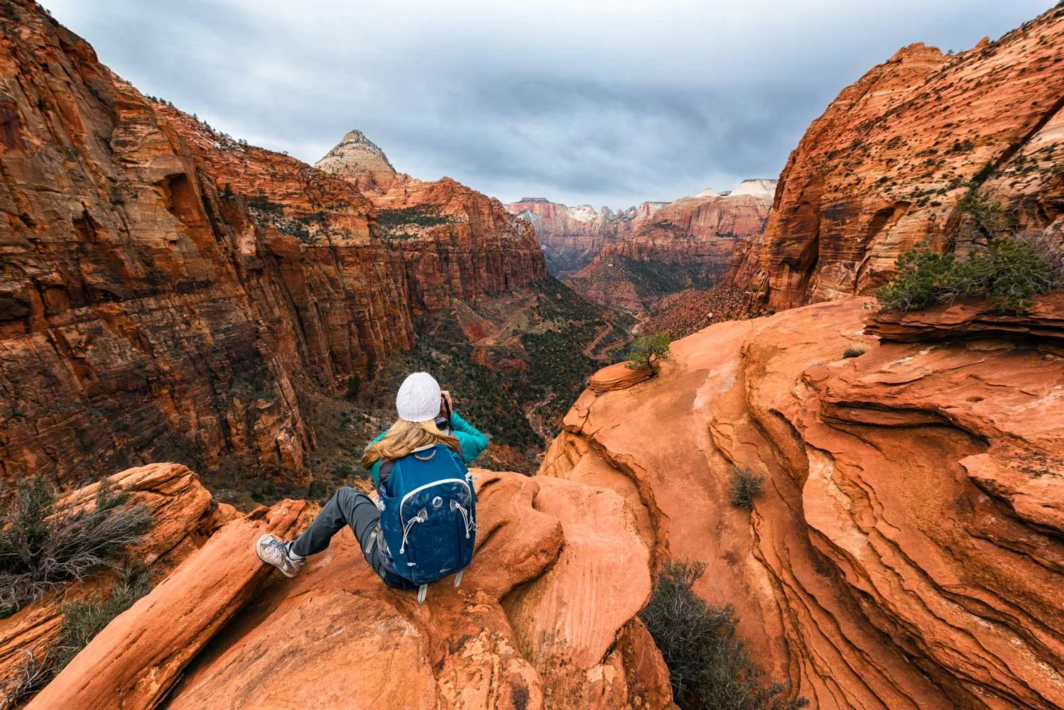 The view from the Canyon Overlook trail at Zion National Park; Nikon D810, 14–24mm, f/5.6, 1/500s, ISO 400