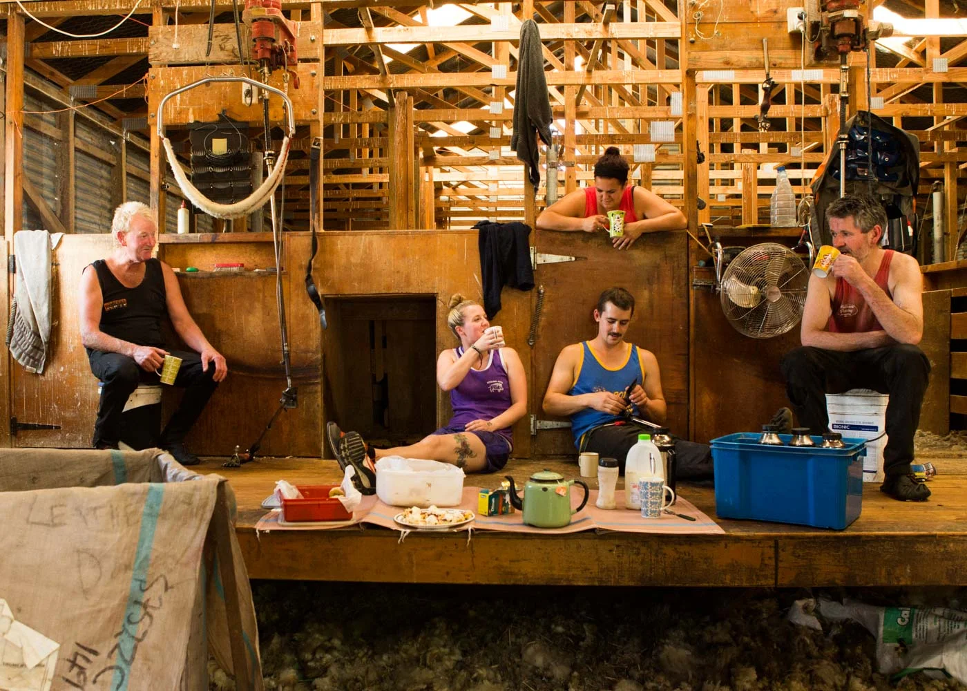 Merit Award: Shearing Time Smoko by Bev Bell