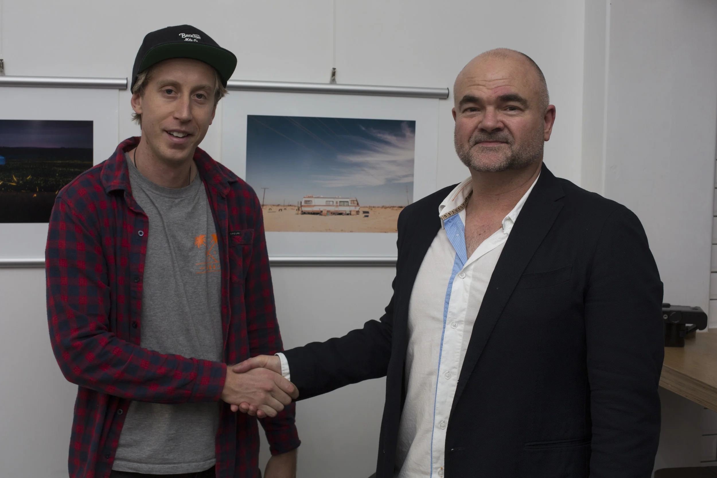  Jared Buckley, who took out third place in the Travel category, with David Burns 