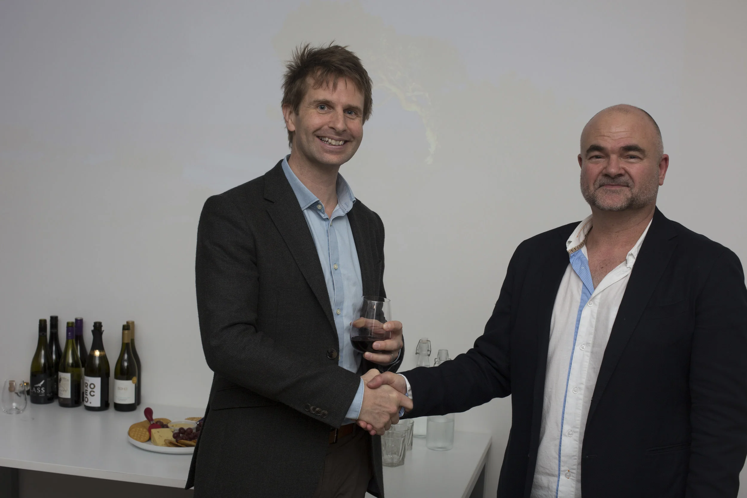  Jonathan Kane Houldsworth, who placed third in the Video category, with David Burns 