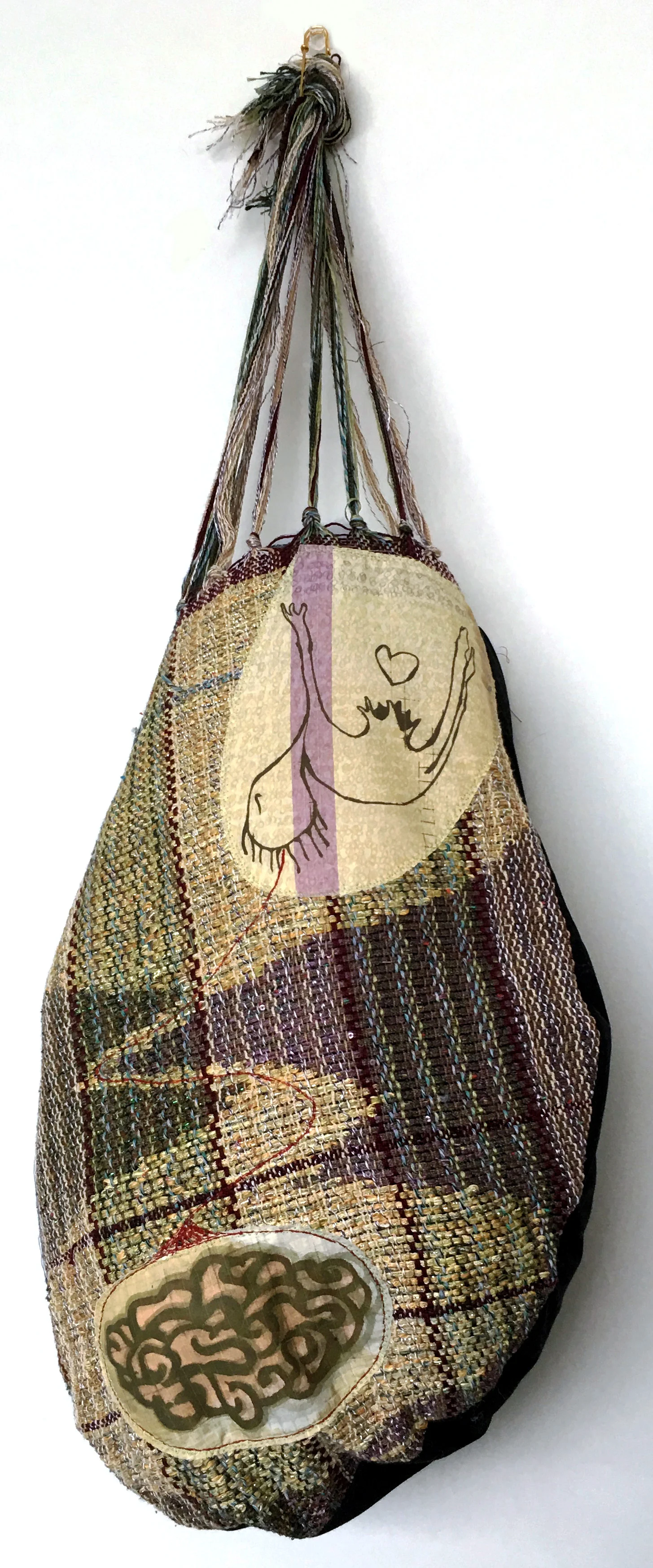 Brain Drain h: 28" x w: 10" x d: 10" hand-woven and machine-made fabric, embroidery, inkjet prints, fleece 2017