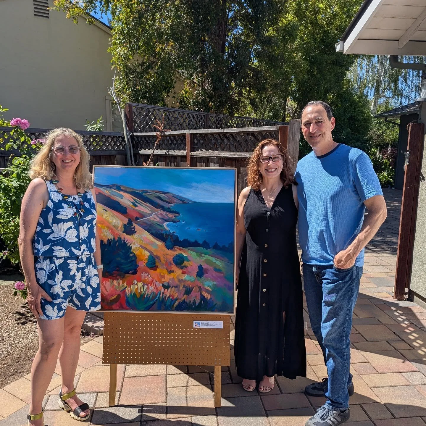 Big Sur Painting posing with its lovely new owners.

#juliapfeifferburnsstatepark #siliconvalleyopenstudios