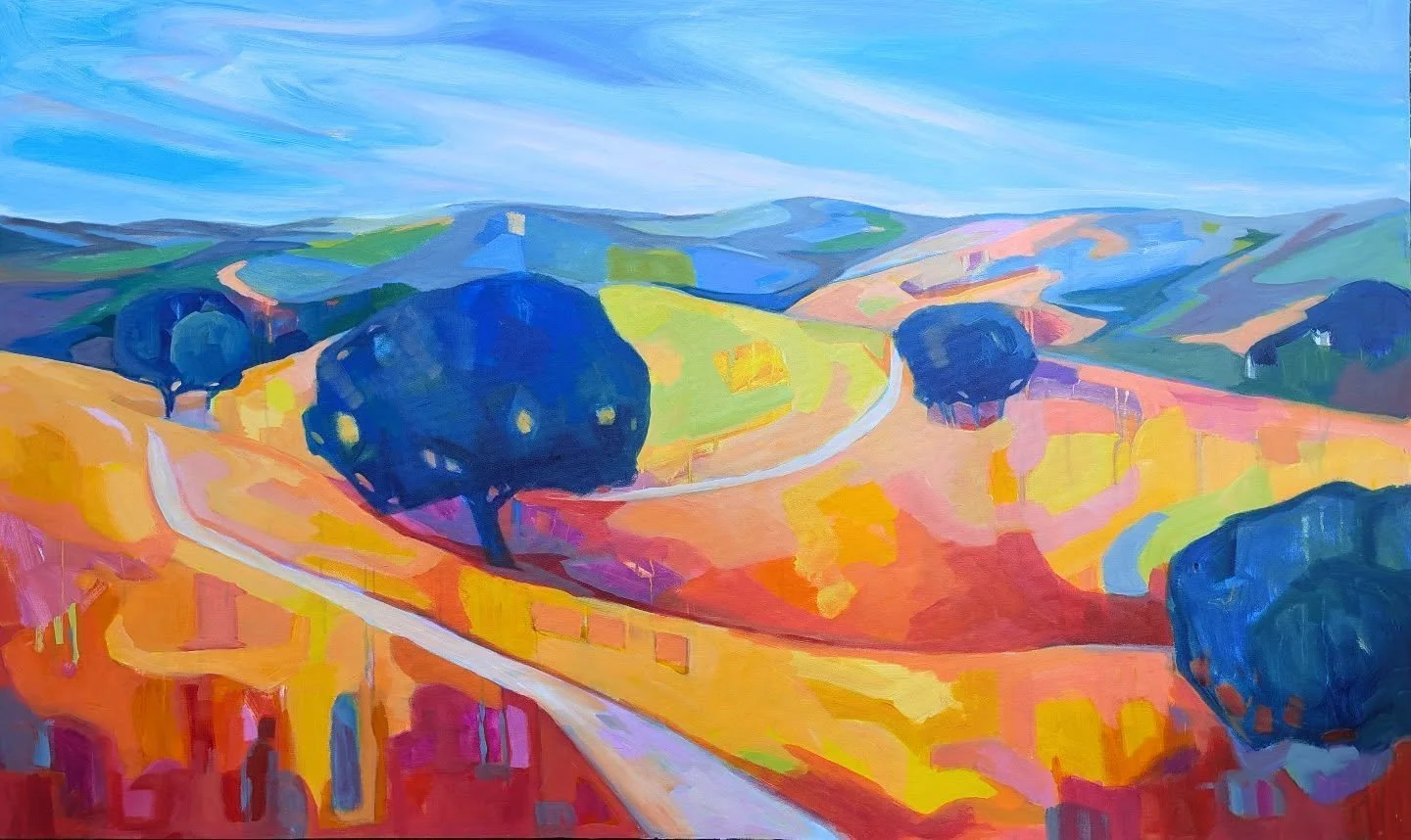 Paintings starting to emerge from the studio ready for Spring shows...
"The Winding Road" 36x60

#bayarealandscape #colorist #californialandscape