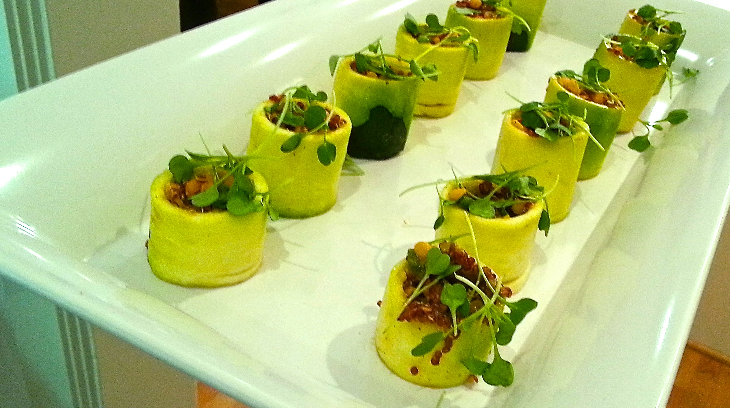 Quinoa & Lentil Salad Zucchini Bites