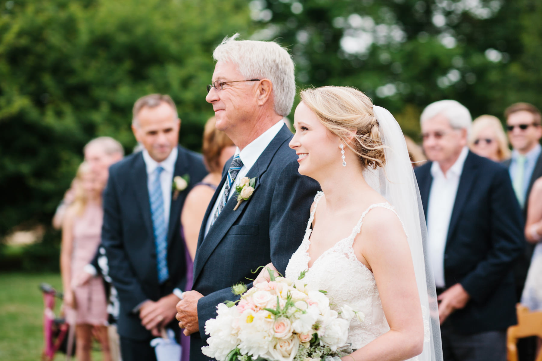 Bride and Dad Walking Down Aisle