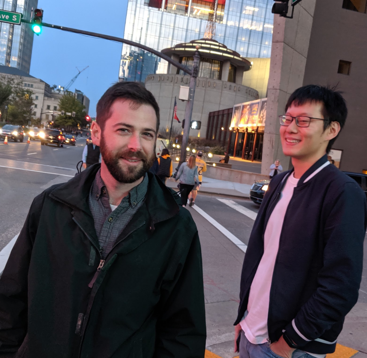 That’s our lead designer, James (out on the town in Nashville with one of our talented developers, Jingwei).