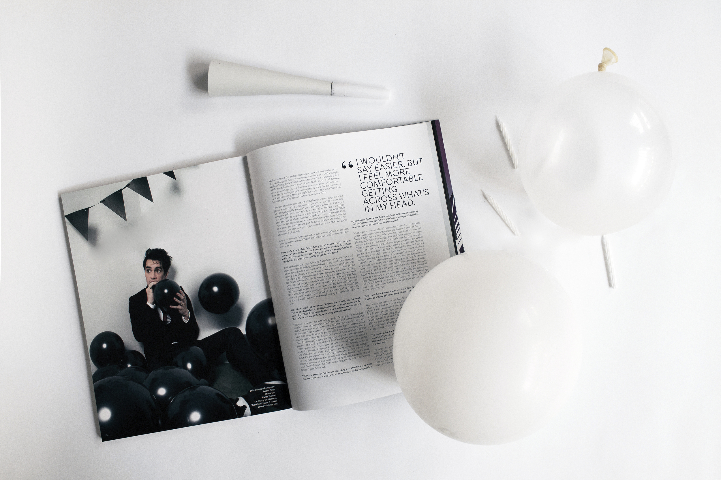 ART DIRECTION FOR PANIC! AT THE DISCO EDITORIAL SHOOT. SHOT FOR ROGUE MAGAZINE .