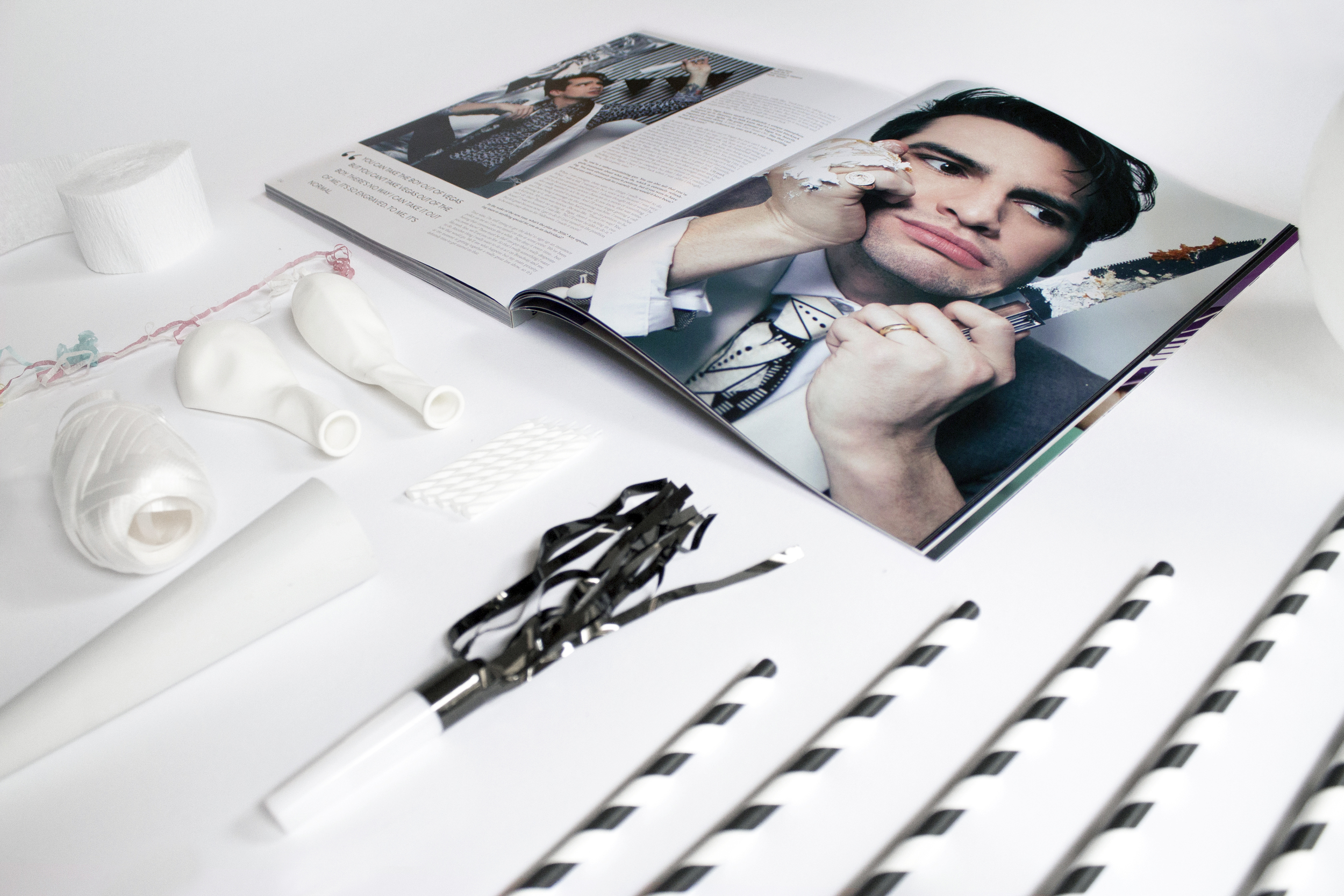 ART DIRECTION FOR PANIC! AT THE DISCO EDITORIAL SHOOT. SHOT FOR ROGUE MAGAZINE .