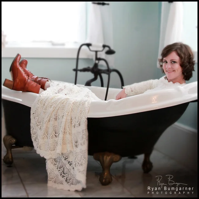 Asheville wedding photography at Castle Ladyhawke by Ryan Bumgarner. Vintage brial portrait