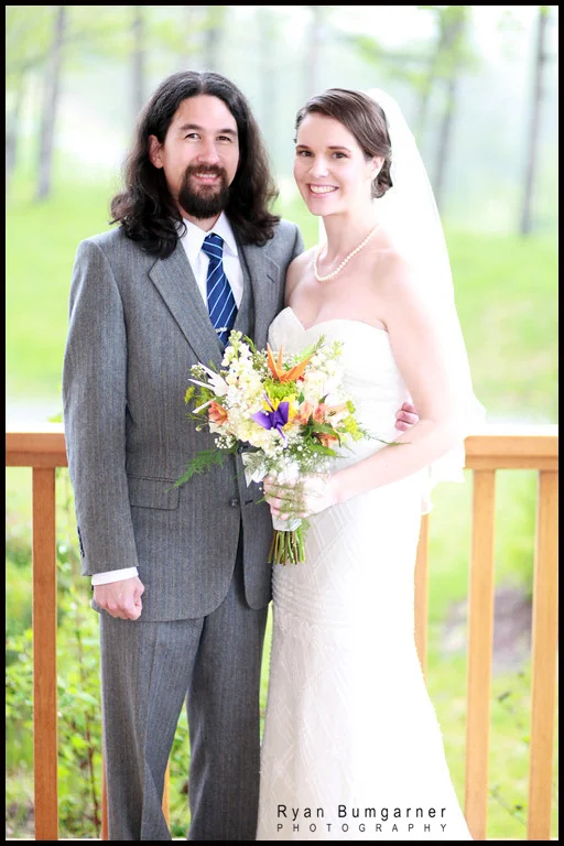 Bride and Groom wedding portrait at Yesterday's Spaces in Leicester, Asheville, NC by wedding photographer Ryan Bumgarner