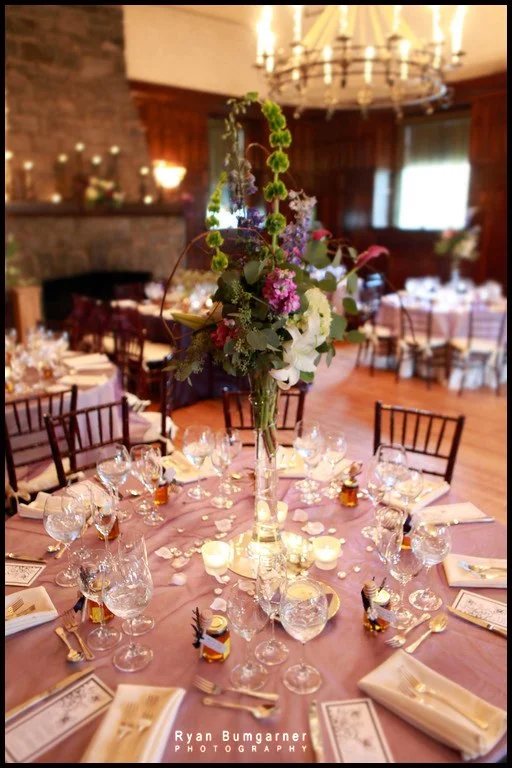 Indoor reception detail photograph at the wedding venue, Homewood in Asheville, NC by Western NC wedding photographer, Ryan Bumgarner.